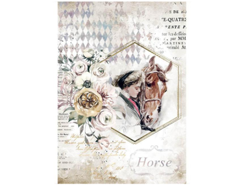 Ryžový papier A4 - Romantic horse Lady