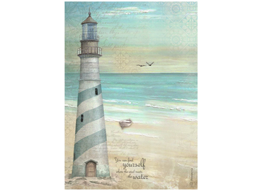 Ryžový papier A4 - Sea land lighthouse