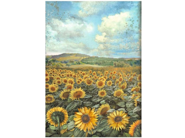 Ryžový papier A4 - Sunflower art - slnečnicové pole