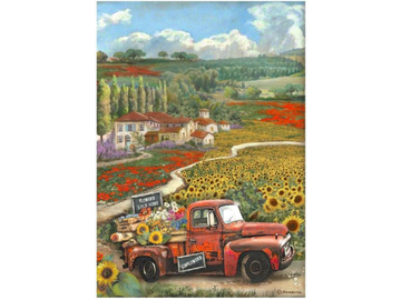 Ryžový papier A4 - Sunflower art - vintage nákladiak