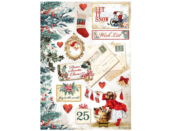 Ryžový papier A4 - tradičné Vianoce - vianočná pošta