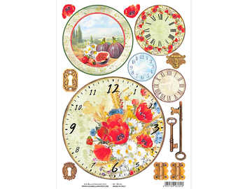 Ryžový papier A4 - Tuscan Clocks