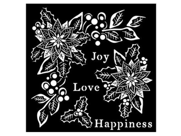 Šablóna 18x18cm - Joy Love Happiness