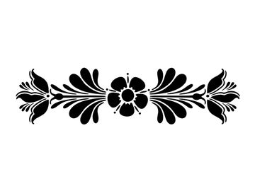 Šablóna 28x7cm - Folk kvetinový vzor