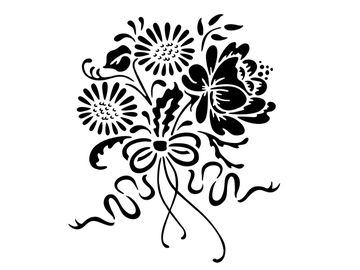 Šablóna A4 - Folkový motív - kytica kvetov