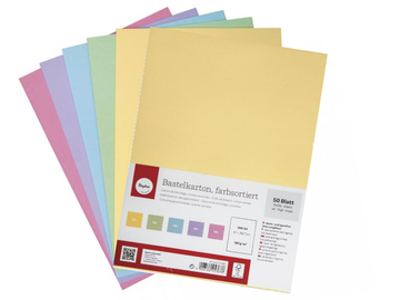 Sada farebných papierov - výkresov 50ks 5 pastelových farieb