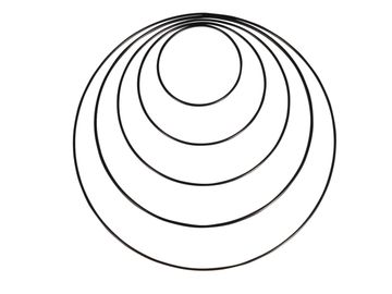 Sada kovových kruhov 5ks na veniec/lapač snov 10-30cm - čierne
