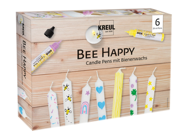 Sada pier - farieb na vosk a sviečky s včelím voskom 6ks - Bee Happy