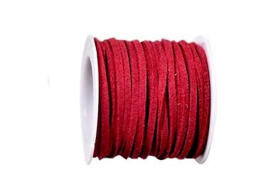 Semišová šnúrka 3mm - rubínovo červená