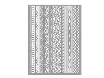 Sieťotlačová detailná šablóna 11x15cm - aztécke vzory