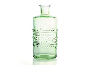 Sklenená váza, fľaša Barcelona BOHO 15cm - zelená