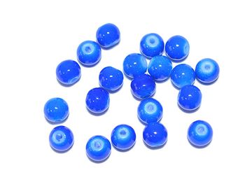 Sklenené korálky 6mm 20ks - modré