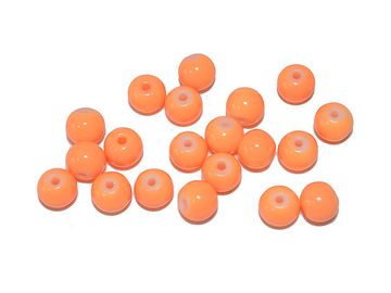 Sklenené korálky 6mm 20ks - svetlé oranžové