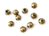 Sklenené korálky chrómovo lesklé 8mm 10ks - antické zlaté