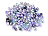 Sklenené korálky perleťové 6mm cca 200ks - fialový mix