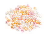 Sklenené korálky perleťové 6mm cca 200ks - marhuľový mix