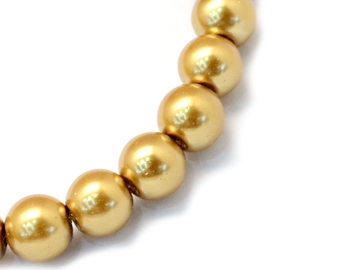 Sklenené korálky perleťové 6mm cca 70ks - antické zlaté