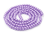 Sklenené korálky perleťové 6mm cca 70ks - fialové