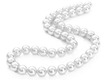 Sklenené korálky perleťové 6mm cca 70ks - porcelánové biele