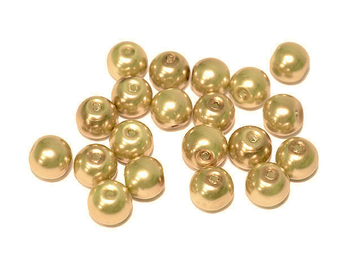 Sklenené korálky perleťové 8mm 20ks - zlaté