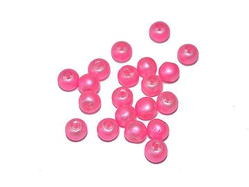 Sklenené perleťové korálky 6mm 20ks - pastelová ružová