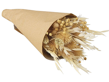 Sušené kvety - kytica v kraftovom papieri - prírodná