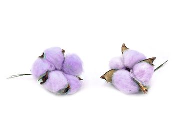 Sušený aranžérsky kvet bavlník - pastelovo fialový
