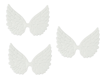 Textilné anjelské krídla 9cm 3ks so štipcom - biele
