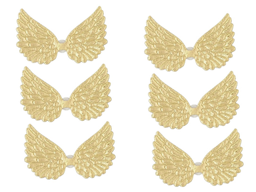 Textilné anjelské krídla samolepiace 6,5cm 6ks - zlaté
