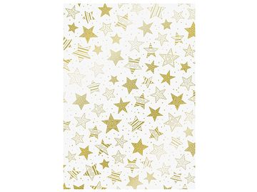 Transparentný papier 115g - hviezdy zlaté