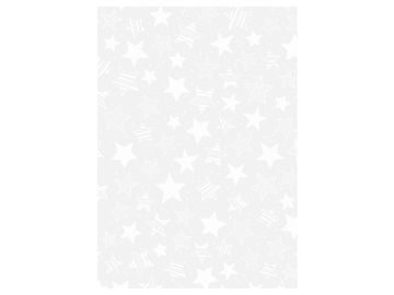 Transparentný papier 115g - hviezdy biele