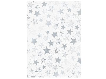 Transparentný papier 115g - hviezdy strieborné