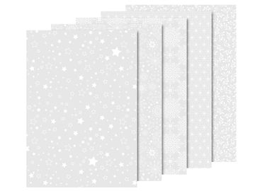 Transparentný papier A4 - 5 vianočných bielych motívov - 10ks