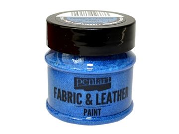 Trblietavá farba na kožu a textil PENTART 50ml - modrá