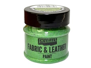 Trblietavá farba na kožu a textil PENTART 50ml - zelená