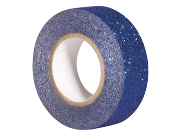 Trblietavá lepiaca páska 15mm x 5m - modrá