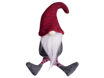 Vianočný škriatok Gnóm 22cm s nohami - bordový
