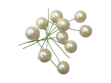 Zapichovacie guličky 1,2cm 10ks - biela perleť
