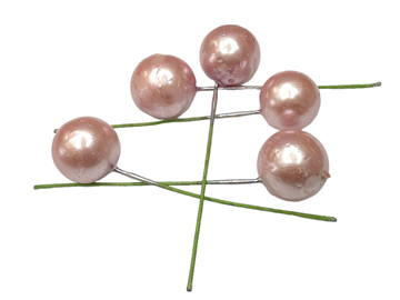 Zapichovacie guličky 1,5cm 5ks - ružová perleť