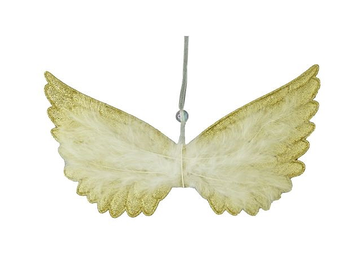 Závesné textilné anjelské krídla 23cm - zlaté